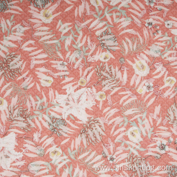 Single Jersey Fabric Printed Rayon Polyester Fabric Burnout